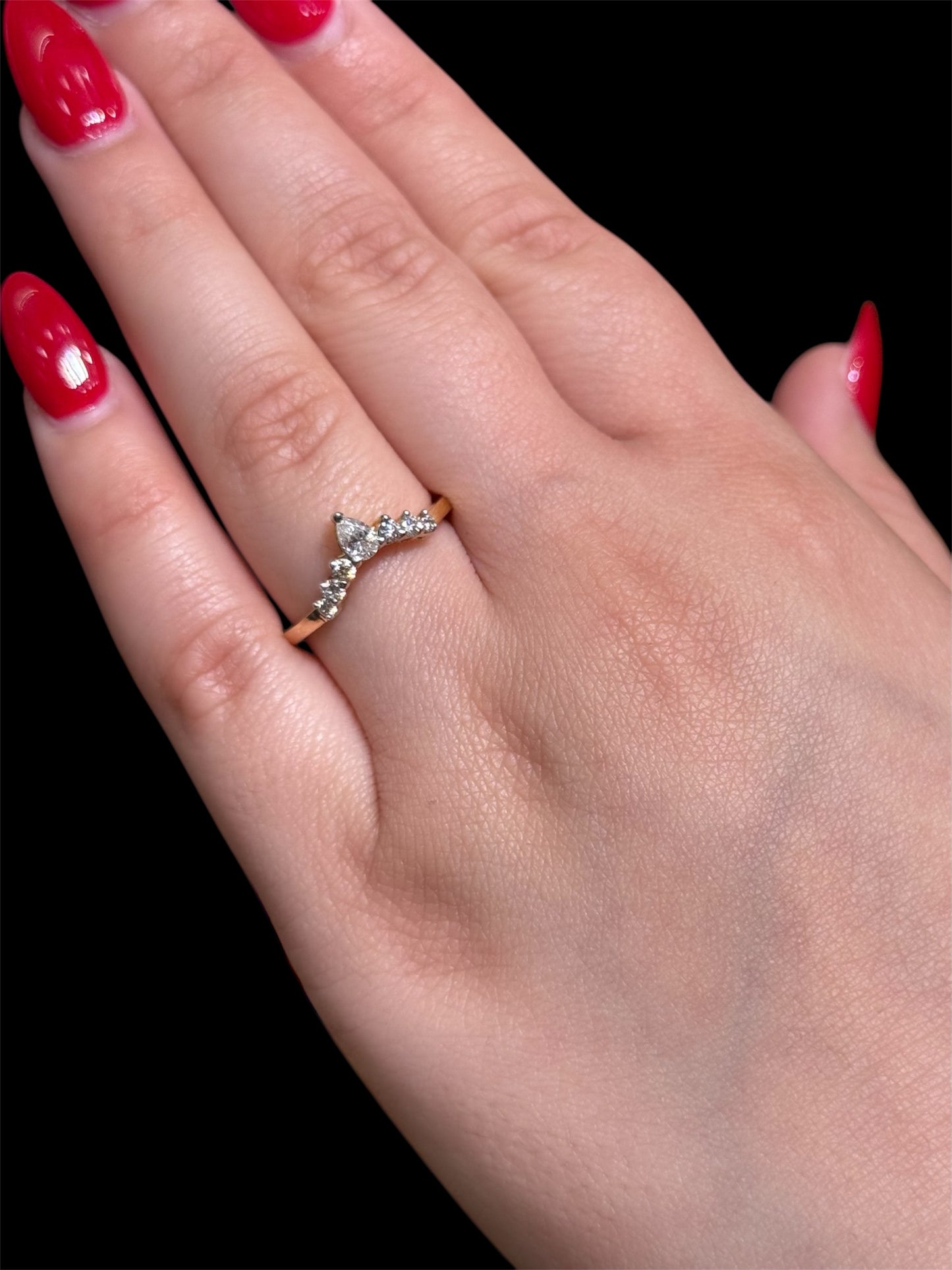 Natural Diamond Pear Shape Cut Ring DR33