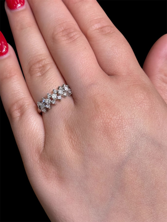 Natural Diamond Cluster Ring DR140