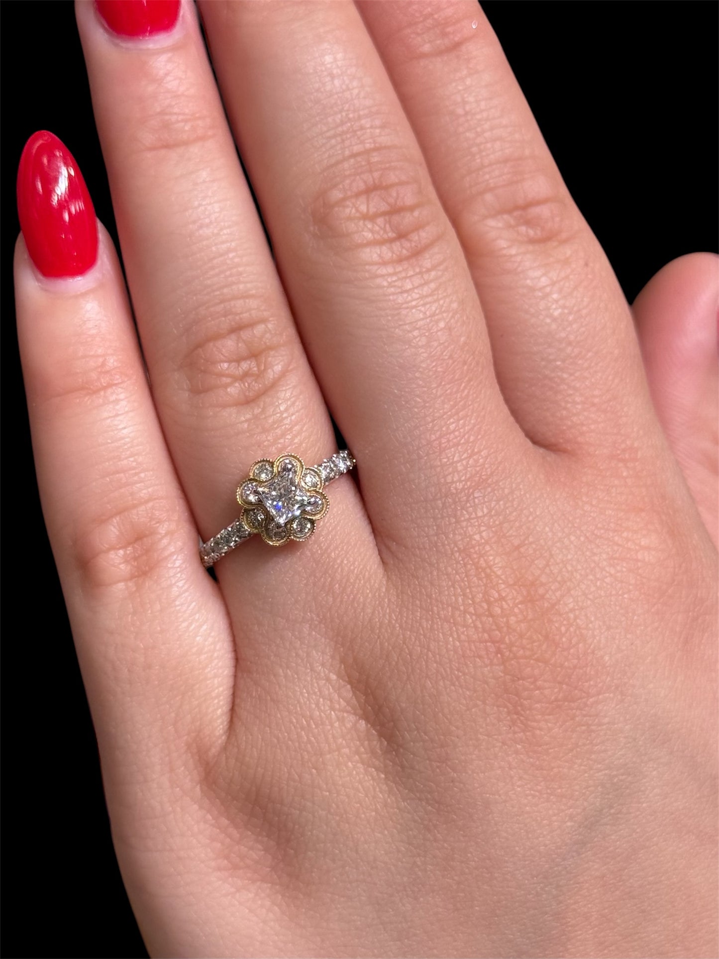 Natural Diamond Square Cut Ring DR151