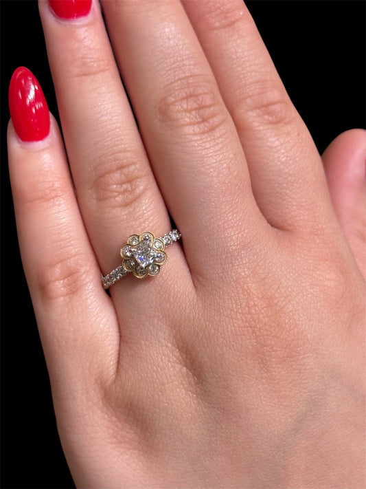 Natural Diamond Square Cut Ring DR151