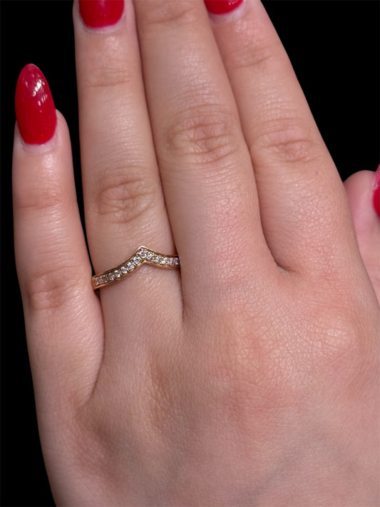 Natural Diamond V Shape Ring DR91