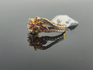 22K Solid Gold Floral Ring R10092 - Royal Dubai Jewellers