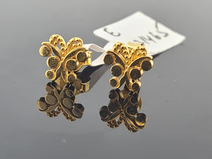 21K Solid Gold Designer Kids Earrings E221465 - Royal Dubai Jewellers