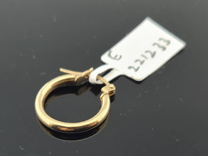 10K Solid Gold Designer Single Hoop E221233 - Royal Dubai Jewellers