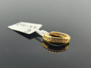22K Solid Gold Designer Zircon Hoop E221228 - Royal Dubai Jewellers