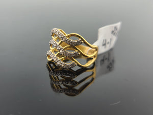 22K Solid Gold Designer Zircon Ring R10165 - Royal Dubai Jewellers