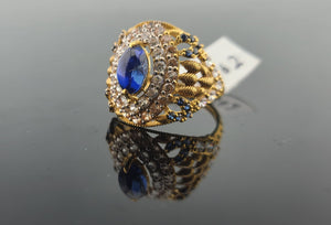 22K Solid Gold Designer Zircon Ring R9562 - Royal Dubai Jewellers