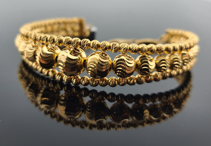 21K Solid Gold Designer Bangle Bracelet BR6152 - Royal Dubai Jewellers