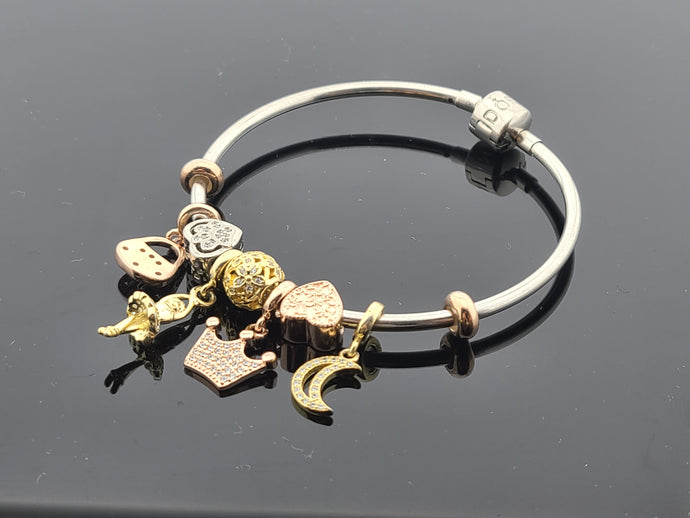Sterling Silver Designer Charm Bracelet SB19 - Royal Dubai Jewellers