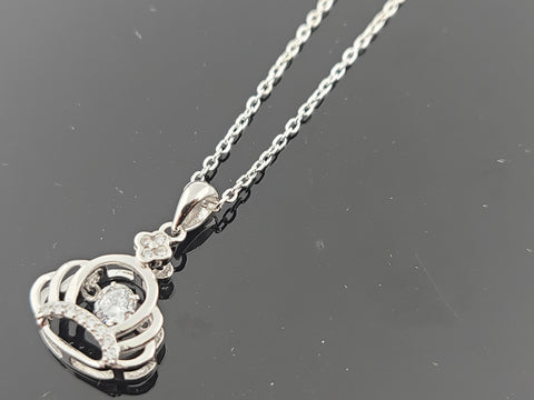 Sterling Silver Designer Chain and Crown Pendant SCP11 - Royal Dubai Jewellers