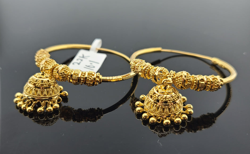 22K Solid Gold Designer Jhumki Earrings E2220186 - Royal Dubai Jewellers