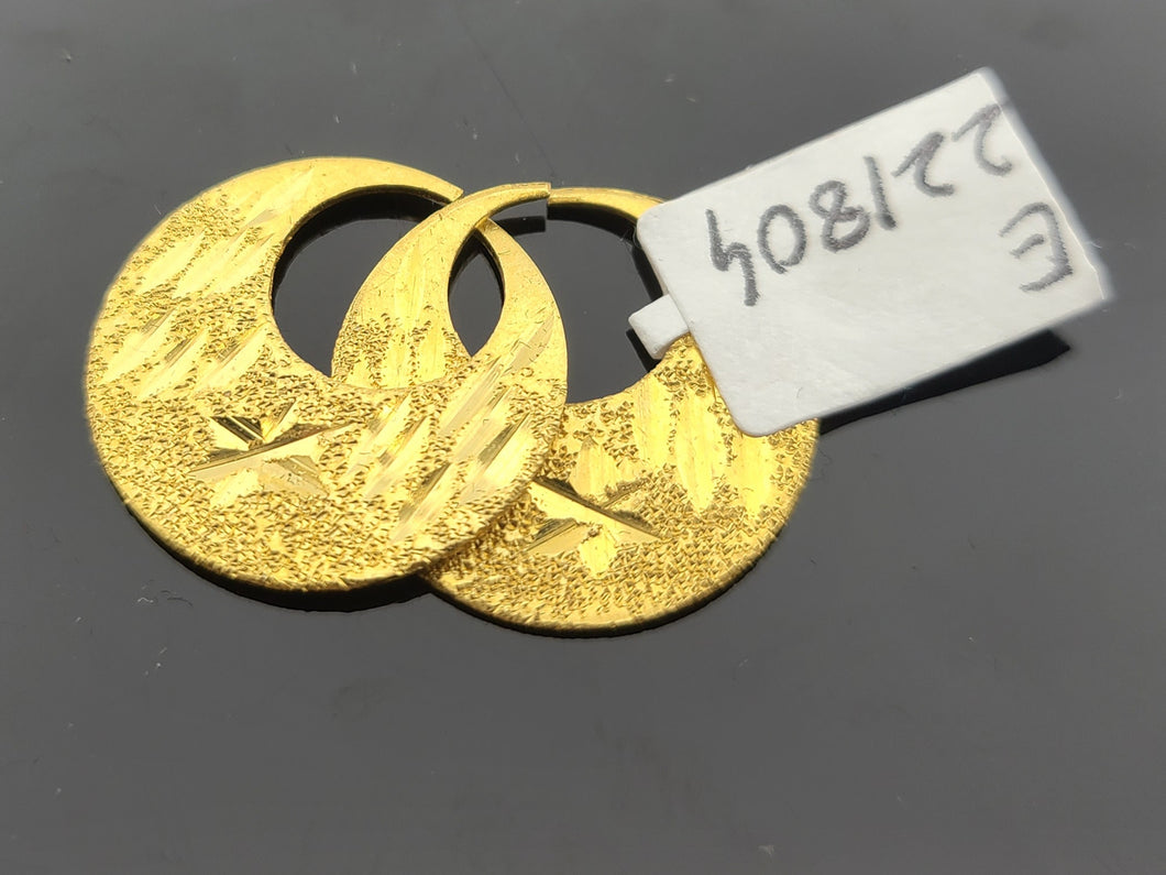 22K Solid Gold Designer Men Earrings E221804 - Royal Dubai Jewellers