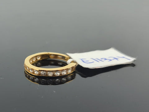 22K Solid Gold Zircon Single Hoop E11374 - Royal Dubai Jewellers