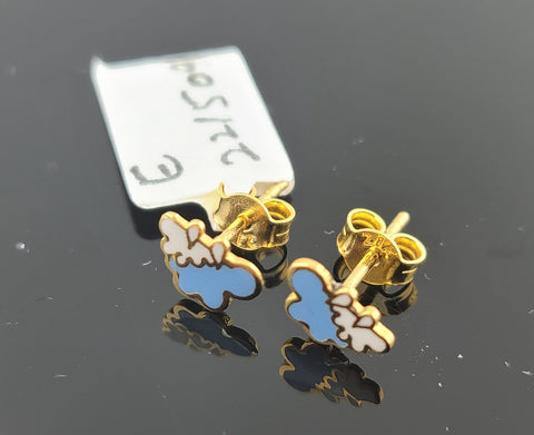 21K Solid Gold Designer Kids Studs E221509 - Royal Dubai Jewellers