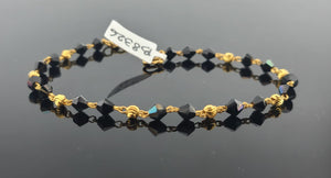 22K Solid Gold Black Beads Bracelet B8326 - Royal Dubai Jewellers