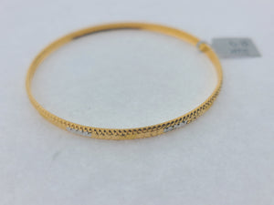 22K Solid Gold Two Tone Designer Bangle B9480 - Royal Dubai Jewellers