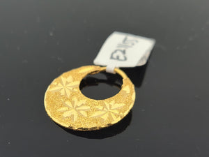 22K Solid Gold Sandblasted Single Men Earring E21155 - Royal Dubai Jewellers