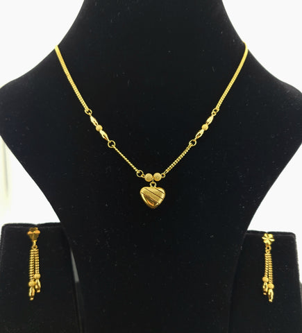 22K Solid Gold Designer Lightweight Necklace Set LS1683 - Royal Dubai Jewellers