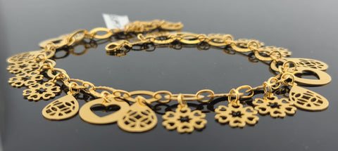 21K Solid Gold Floral Bracelet B8973 - Royal Dubai Jewellers