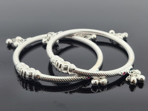 Sterling Silver 2 Pc Bangle Set SB13 - Royal Dubai Jewellers