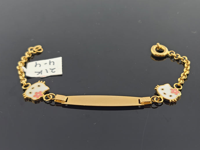 21K Solid Gold Kitty Bracelet CB1860 - Royal Dubai Jewellers