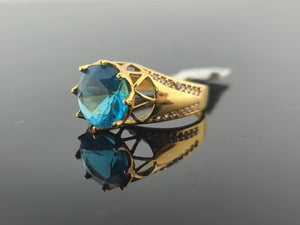 21K Solid Gold Designer Zircon Ring R8024 - Royal Dubai Jewellers