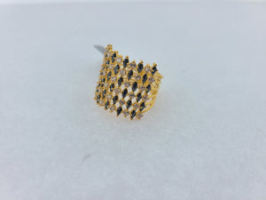 22K Solid Gold Multicolor Zircon Ring R9193 - Royal Dubai Jewellers
