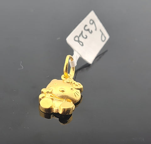 22K Solid Gold Kitty Pendant P6328 - Royal Dubai Jewellers