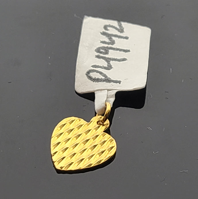 22K Solid Gold Heart Pendant P4942 - Royal Dubai Jewellers