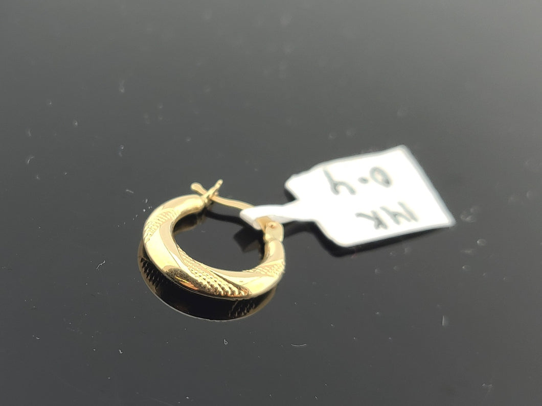 14K Solid Gold Designer Single Hoop E221232 - Royal Dubai Jewellers