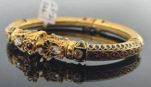 22K Solid Gold Designer Bracelet With Meenakari BR6298 - Royal Dubai Jewellers