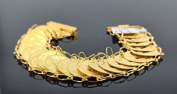 21K Solid Gold Turkish Coin Bracelet B10008 - Royal Dubai Jewellers
