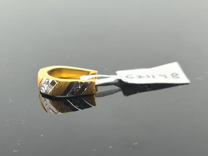 22K Solid Gold Two Tone Designer Hoop E21198 - Royal Dubai Jewellers