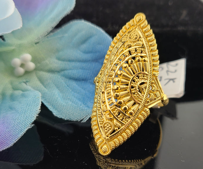22K Solid Gold Designer Ring R16863 - Royal Dubai Jewellers