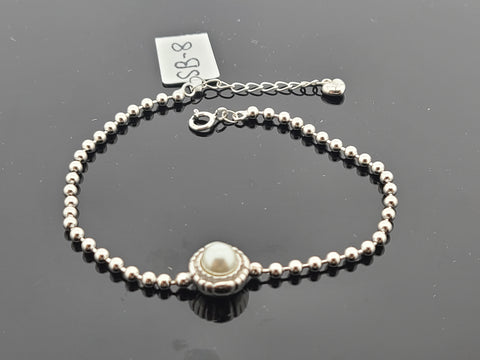 Sterling Silver Beaded Pearl Bracelet SB8 - Royal Dubai Jewellers