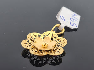 22K Solid Gold Floral Pendant P5914 - Royal Dubai Jewellers