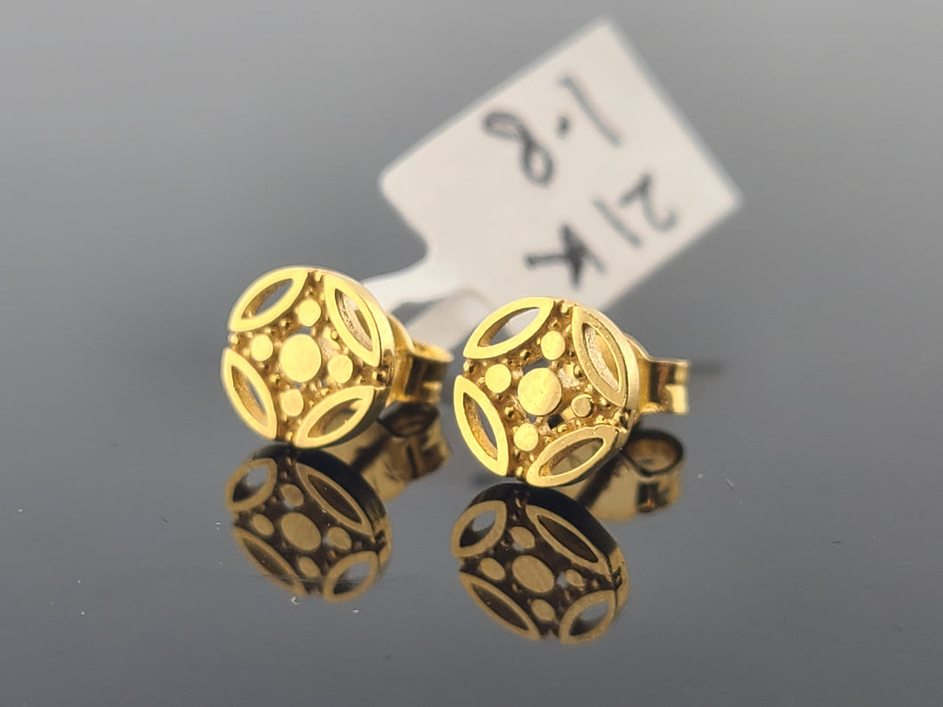 21K Solid Gold Designer Kids Earrings E221469 - Royal Dubai Jewellers
