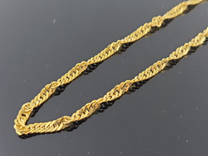 22K Solid Gold Twisted Curb Chain C5642 - Royal Dubai Jewellers