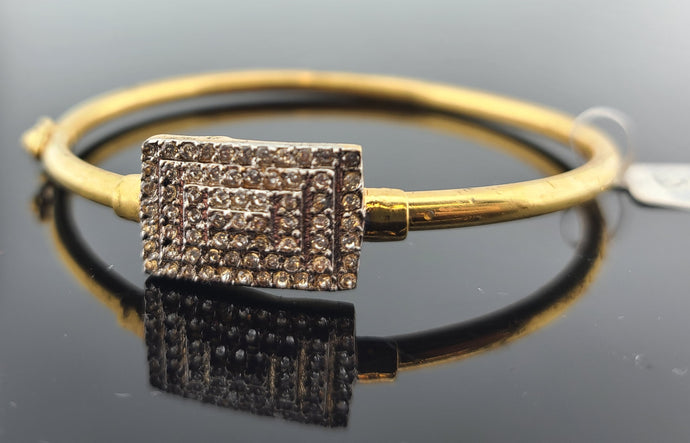 22K Solid Gold Designer Zircon Bangle Bracelet B9552 - Royal Dubai Jewellers