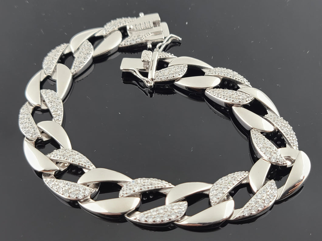 Sterling Silver Men Cuban Link Bracelet SMB15 - Royal Dubai Jewellers