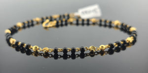 22K Solid Gold Black Beads Bracelet B8245 - Royal Dubai Jewellers