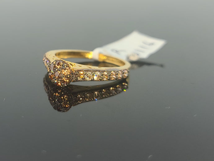 22K Solid Gold Designer Zircon Ring R10116 - Royal Dubai Jewellers