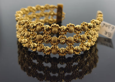 21K Solid Gold Designer Open Cuff Bracelet BR6306 - Royal Dubai Jewellers