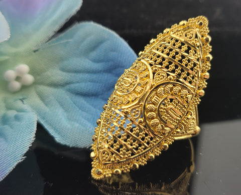 22K Solid Gold Designer Ring R16859 - Royal Dubai Jewellers