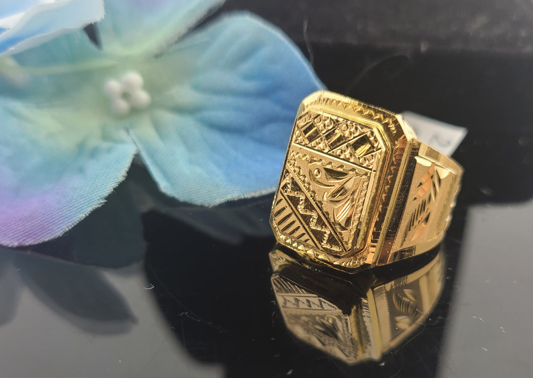 22K Solid Gold Designer Men's Ring R16855 - Royal Dubai Jewellers