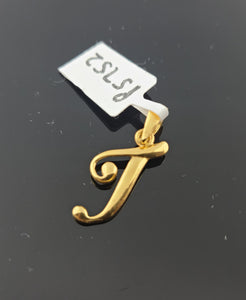 22K Solid Gold Initial T Pendant P5752 - Royal Dubai Jewellers