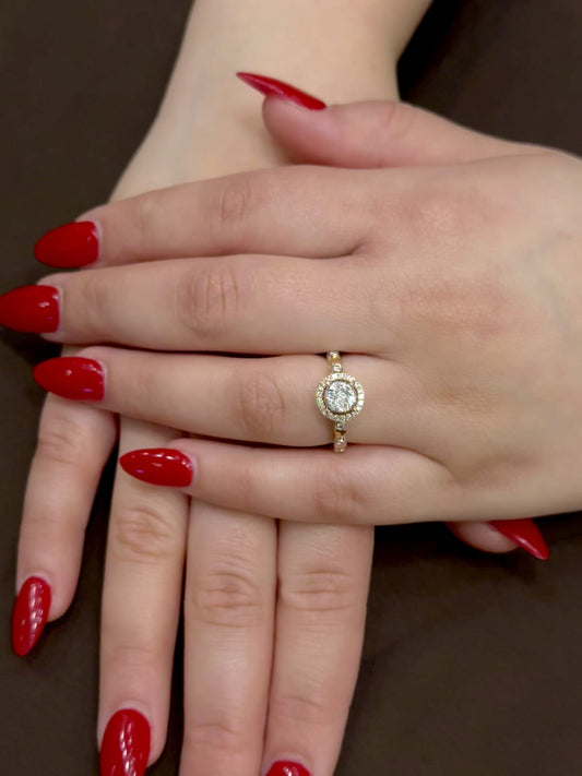 Natural Diamond Cluster Ring DR64