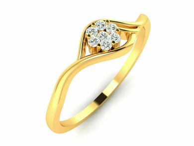 22k Ring Solid Gold Ladies Jewelry Modern Twist Design CGR30 - Royal Dubai Jewellers