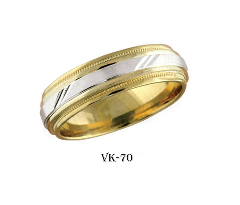 18k Solid Gold Elegant Ladies Modern Shiny Finish Flat Band 6MM Ring Vk70v - Royal Dubai Jewellers