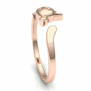 18k Solid Rose Gold Ladies Jewelry Elegant Simple Cat Band Ring CGR82R - Royal Dubai Jewellers